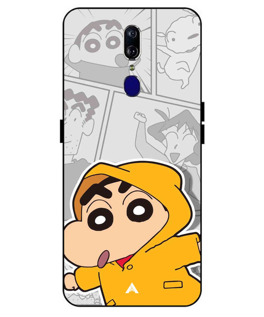 Shinchan Raincoat Metal Back Cover Phone Case for Oppo F11