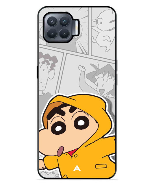 Shinchan Raincoat Metal Back Cover Phone Case for Oppo F17 Pro