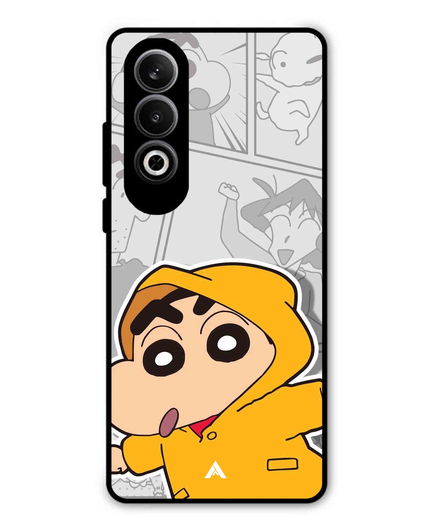 Shinchan Raincoat Metal Back Cover Phone Case for Oppo K12