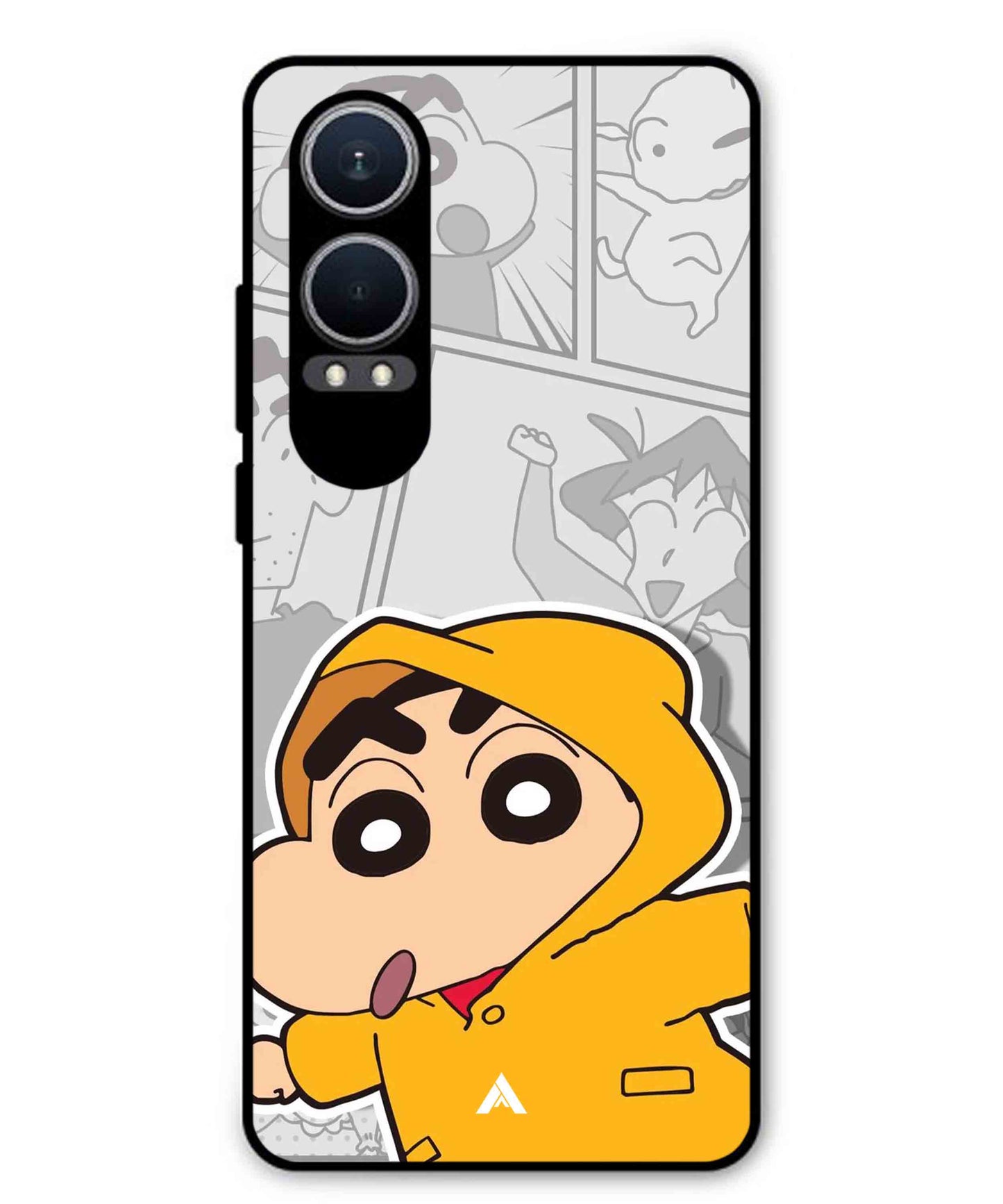 Shinchan Raincoat Metal Back Cover Phone Case for Oppo K12x