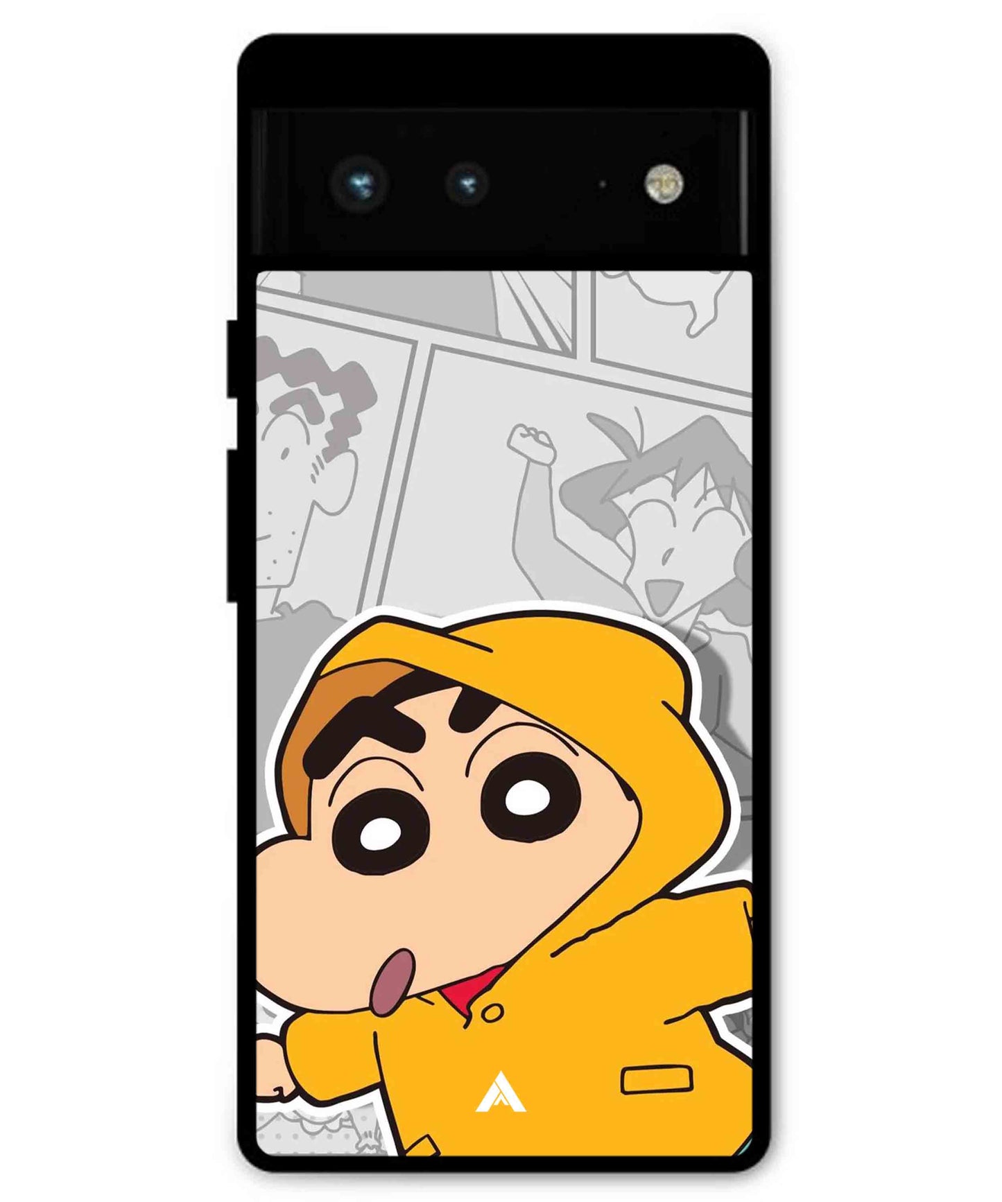 Shinchan Raincoat Metal Back Cover Phone Case for Pixel 6