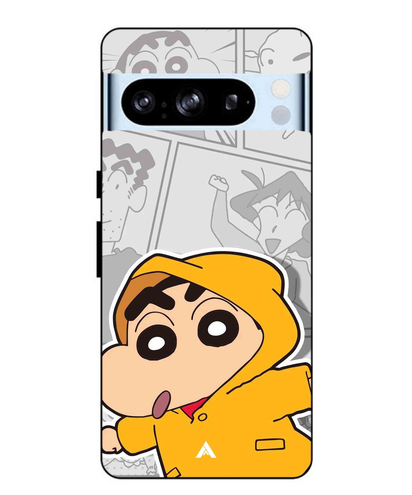 Shinchan Raincoat Metal Back Cover Phone Case for Pixel 8 Pro