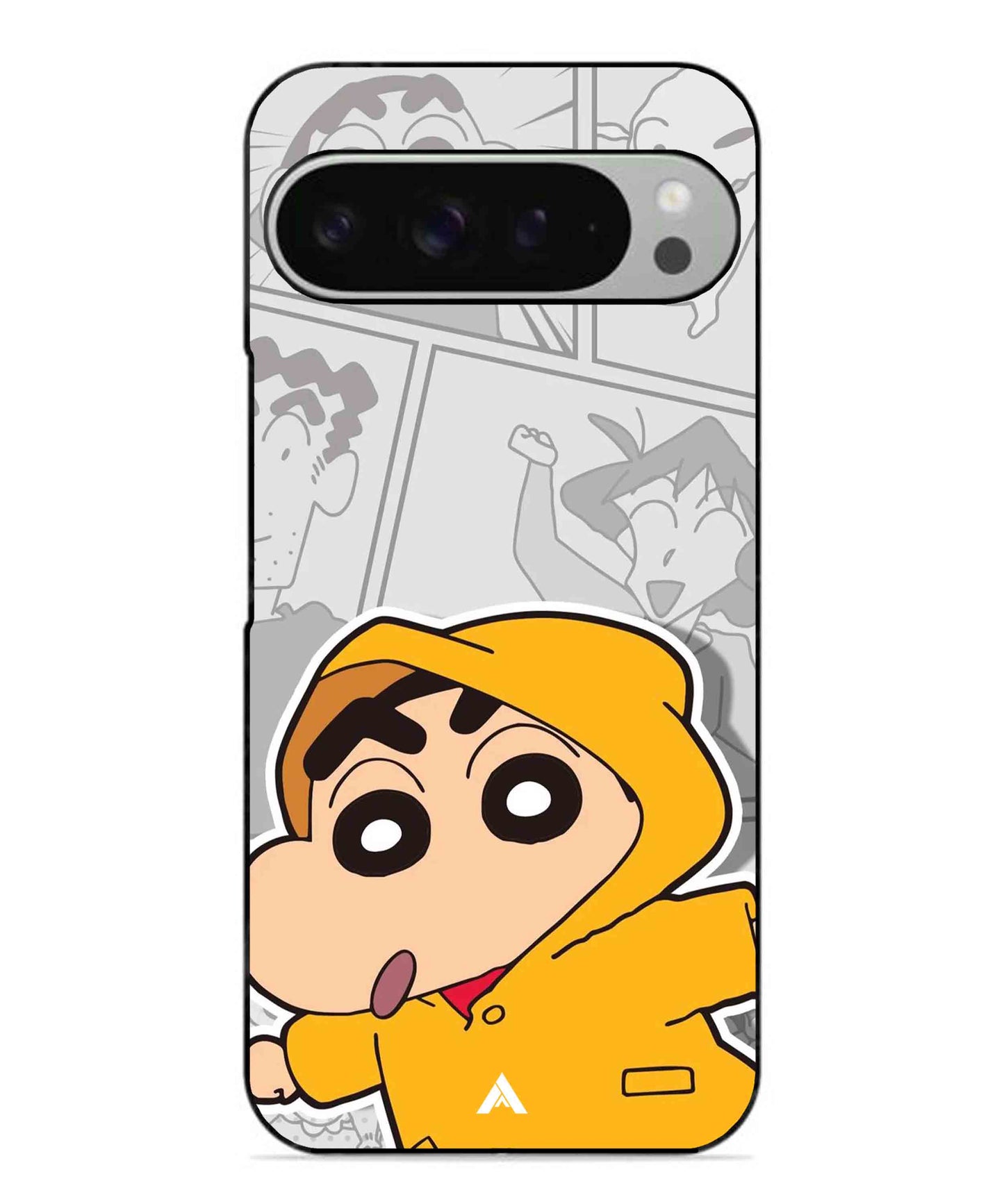 Shinchan Raincoat Metal Back Cover Phone Case for Pixel 9 Pro XL