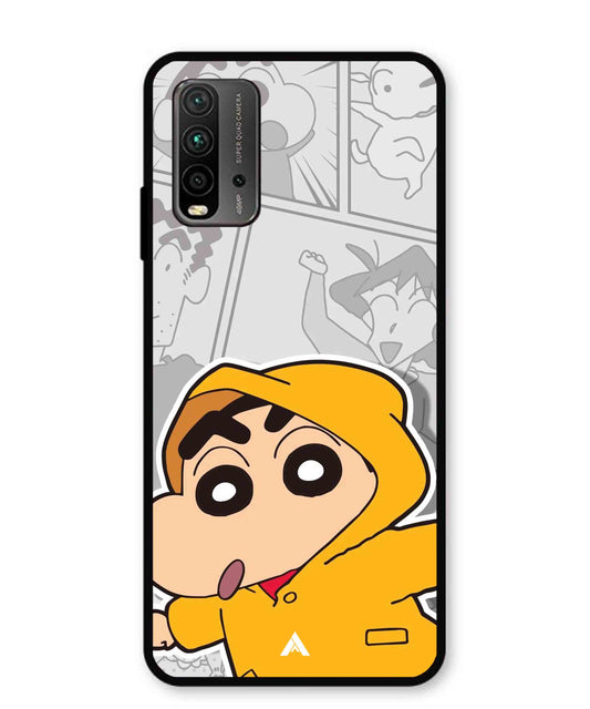 Shinchan Raincoat Metal Back Cover Phone Case for Poco M3