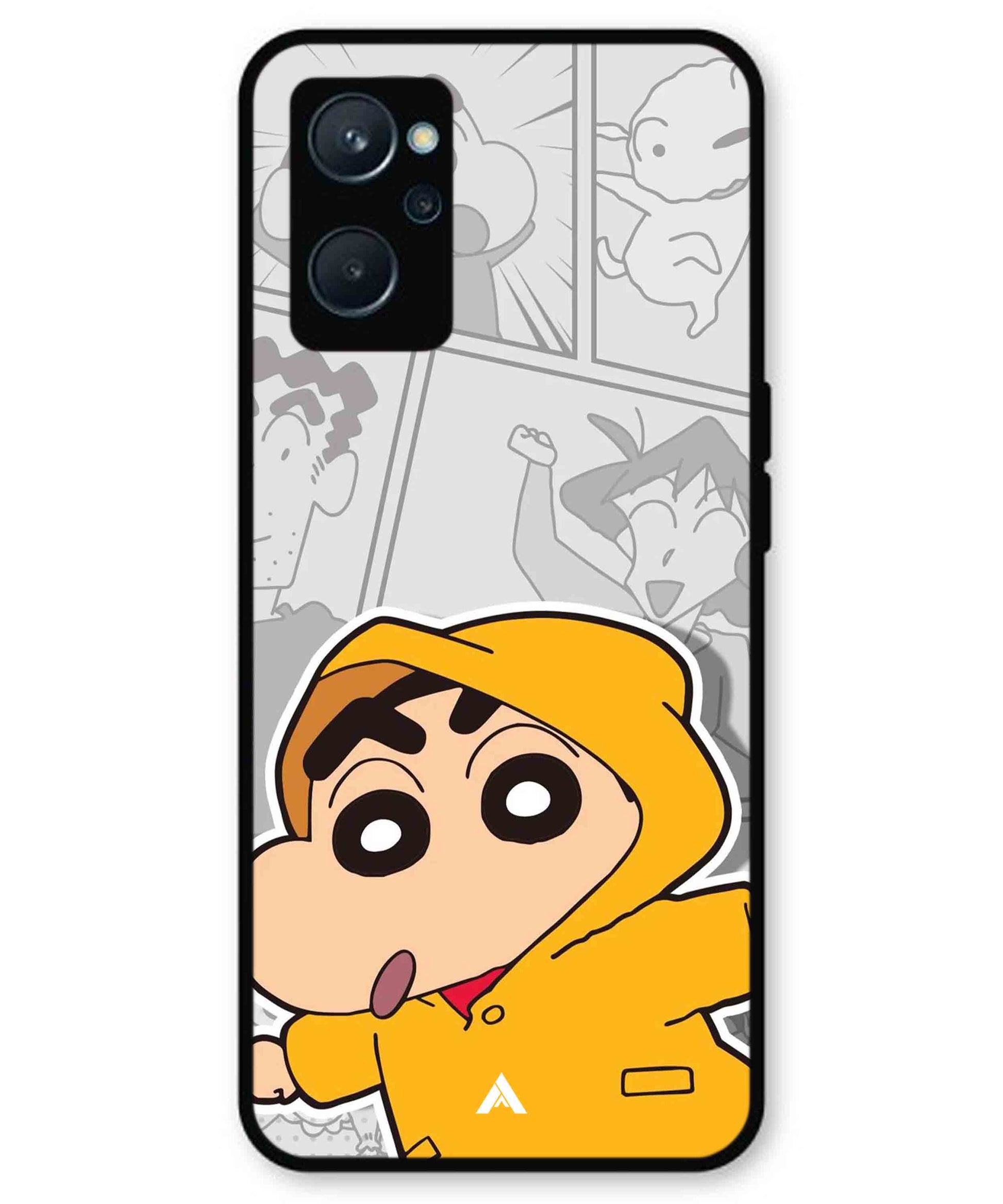 Shinchan Raincoat Metal Back Cover Phone Case for Realme 10
