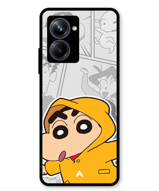 Shinchan Raincoat Metal Back Cover Phone Case for Realme 10 Pro