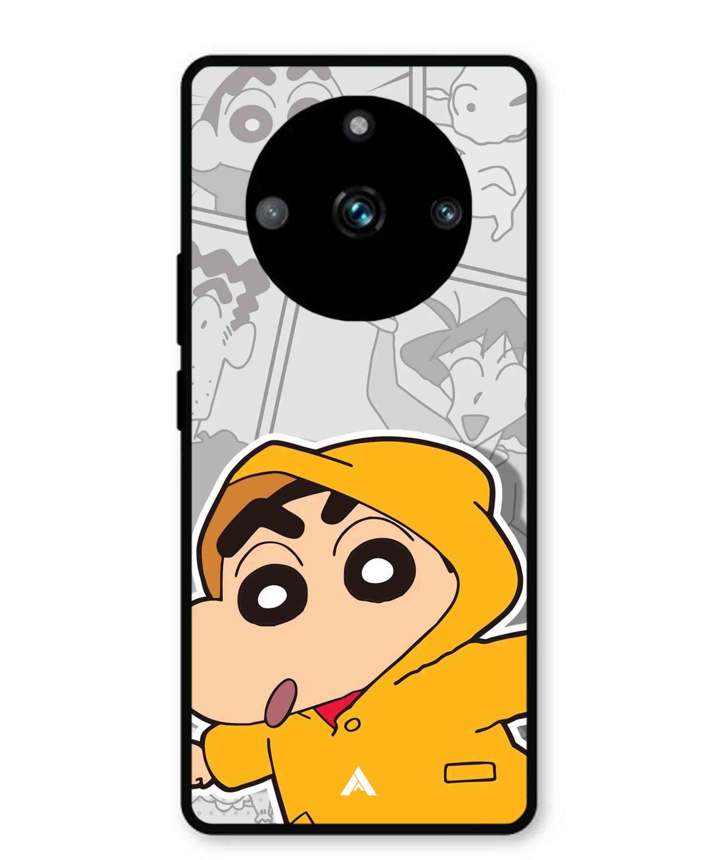 Shinchan Raincoat Metal Back Cover Phone Case for Realme 11 Pro