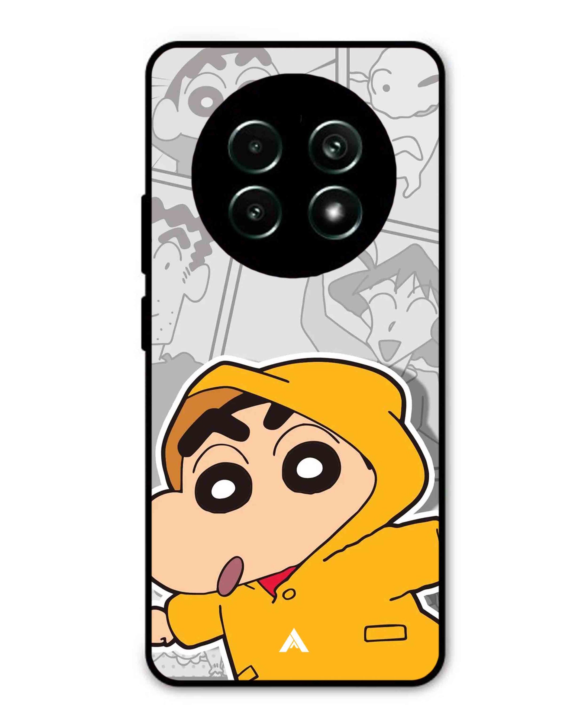 Shinchan Raincoat Metal Back Cover Phone Case for Realme 13