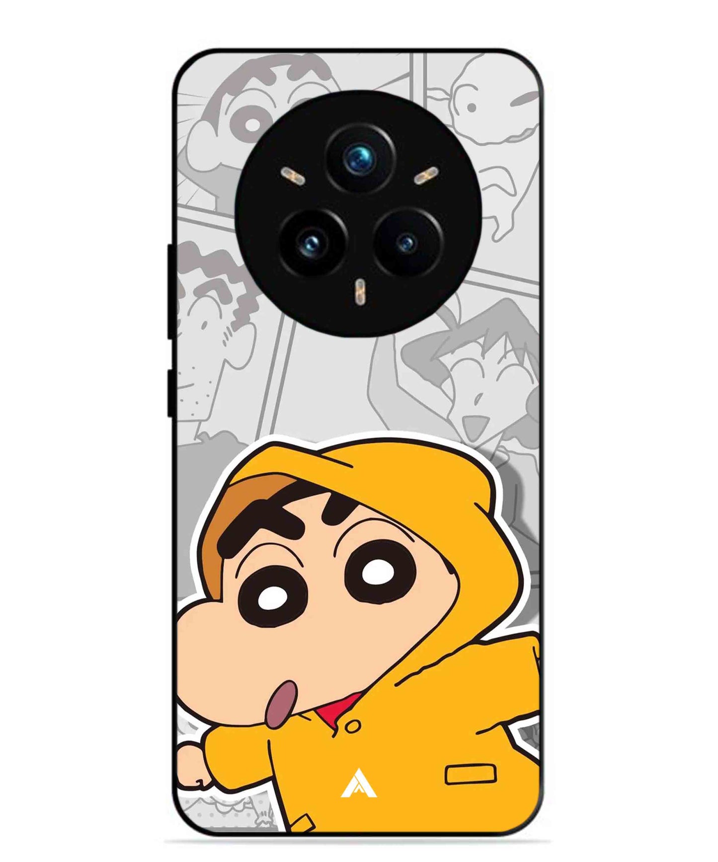 Shinchan Raincoat Metal Back Cover Phone Case for Realme 14 Pro