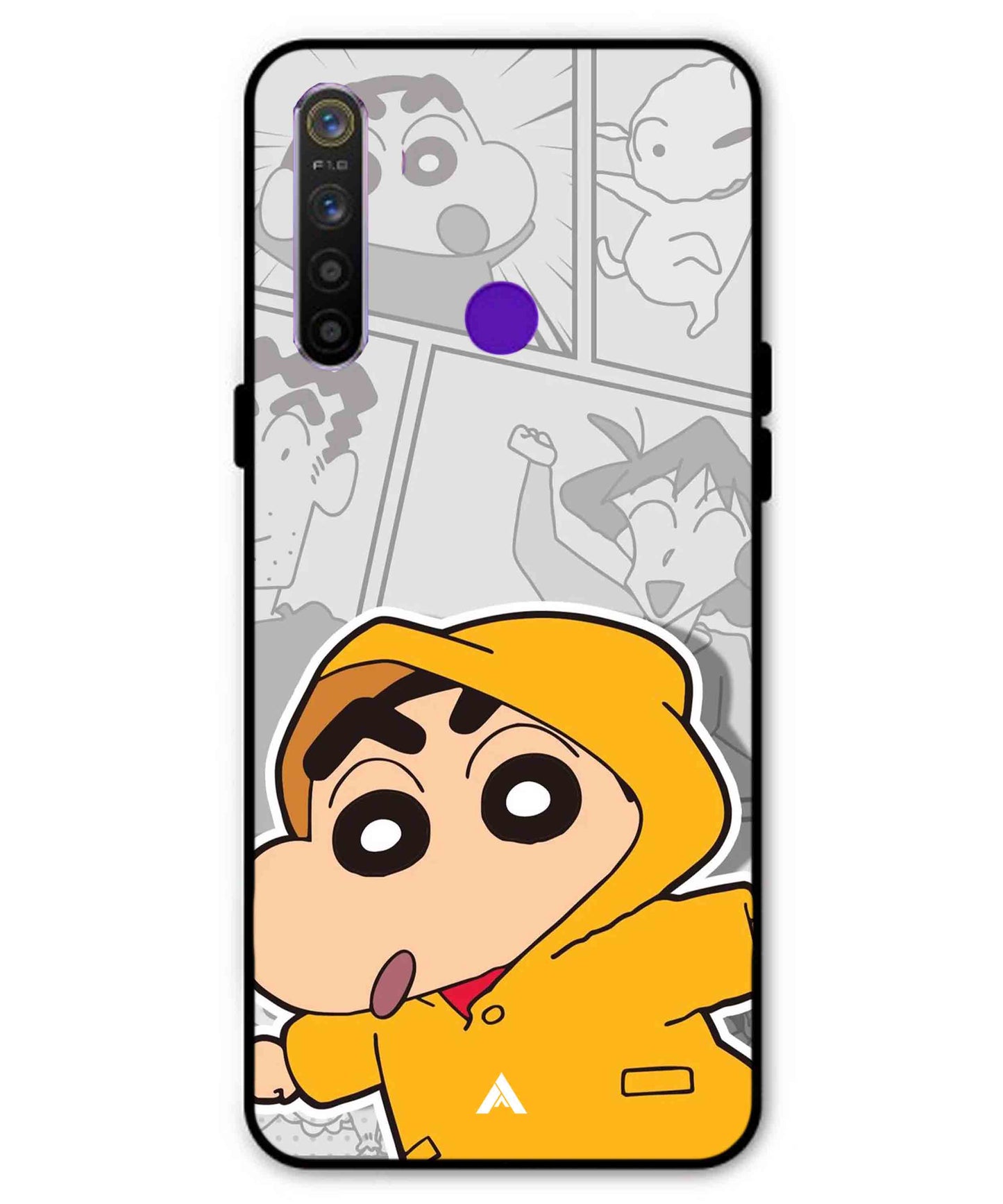 Shinchan Raincoat Metal Back Cover Phone Case for Realme 5