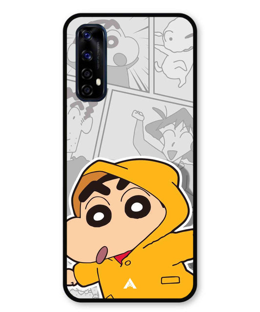 Shinchan Raincoat Metal Back Cover Phone Case for Realme 7