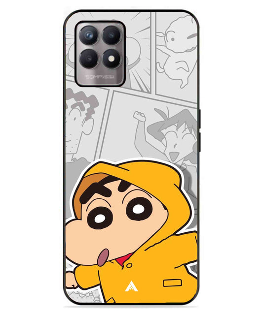 Shinchan Raincoat Metal Back Cover Phone Case for Realme 8 Pro