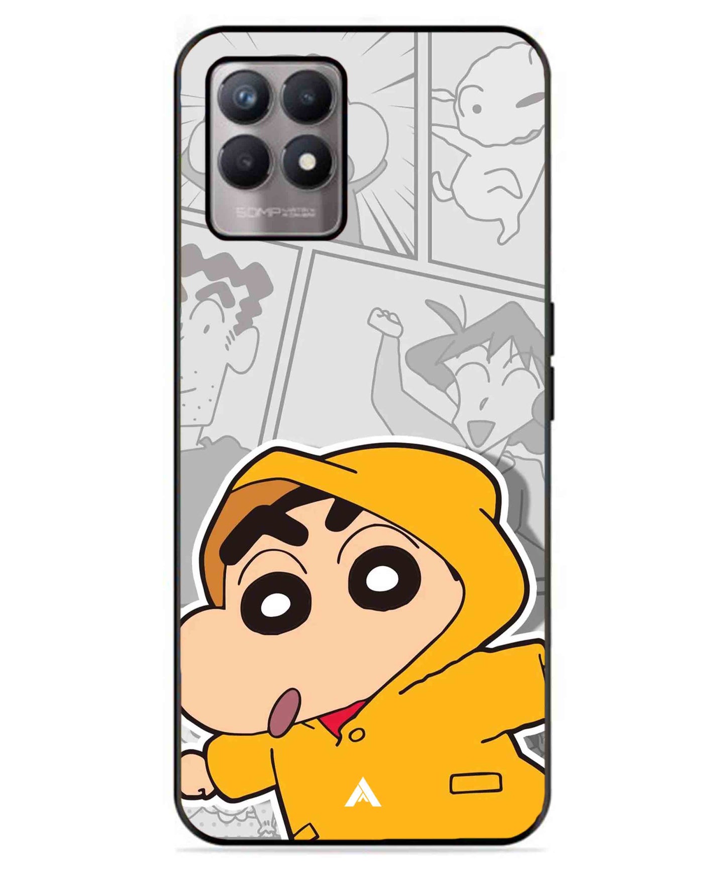 Shinchan Raincoat Metal Back Cover Phone Case for Realme 8i