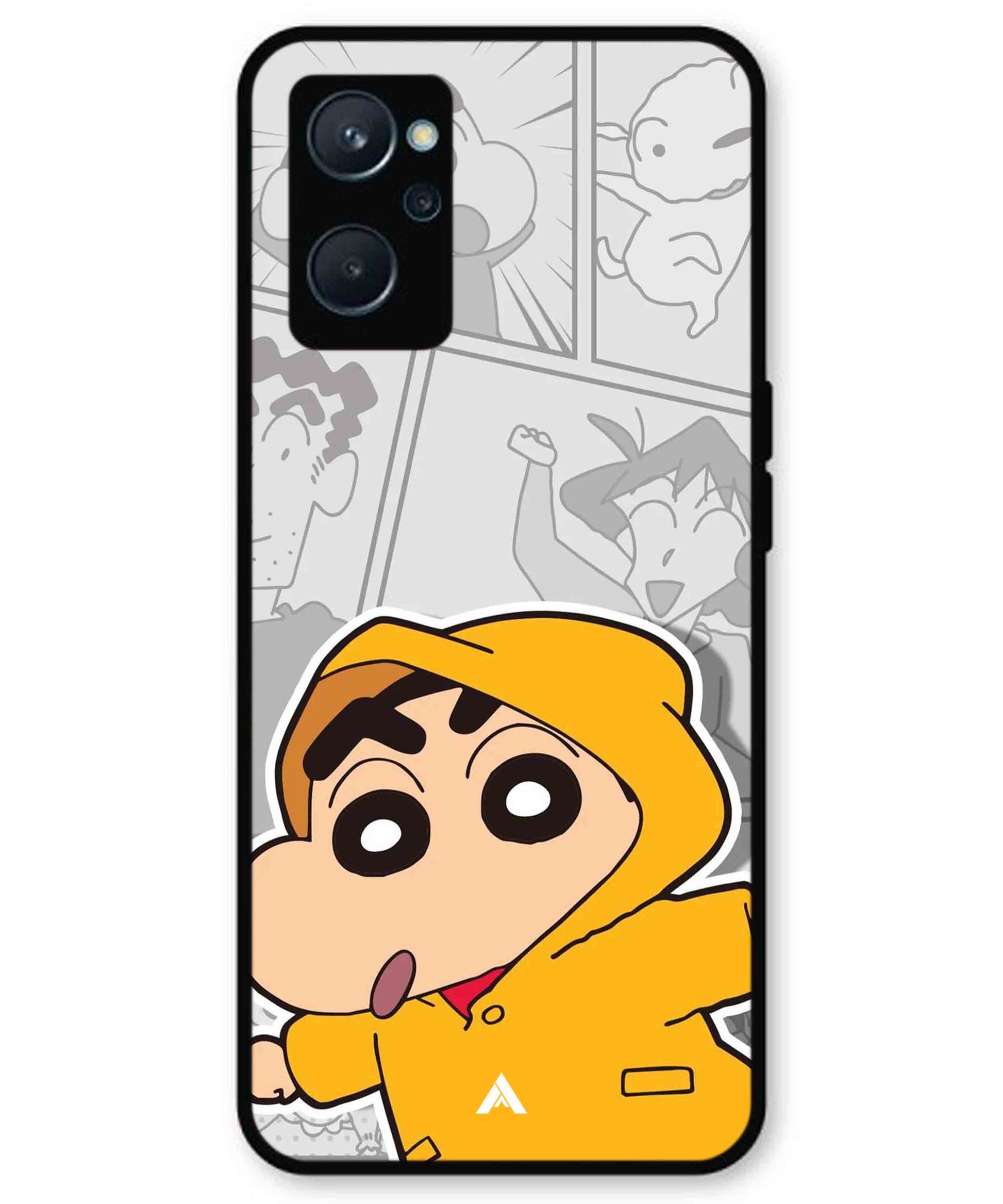 Shinchan Raincoat Metal Back Cover Phone Case for Realme 9i