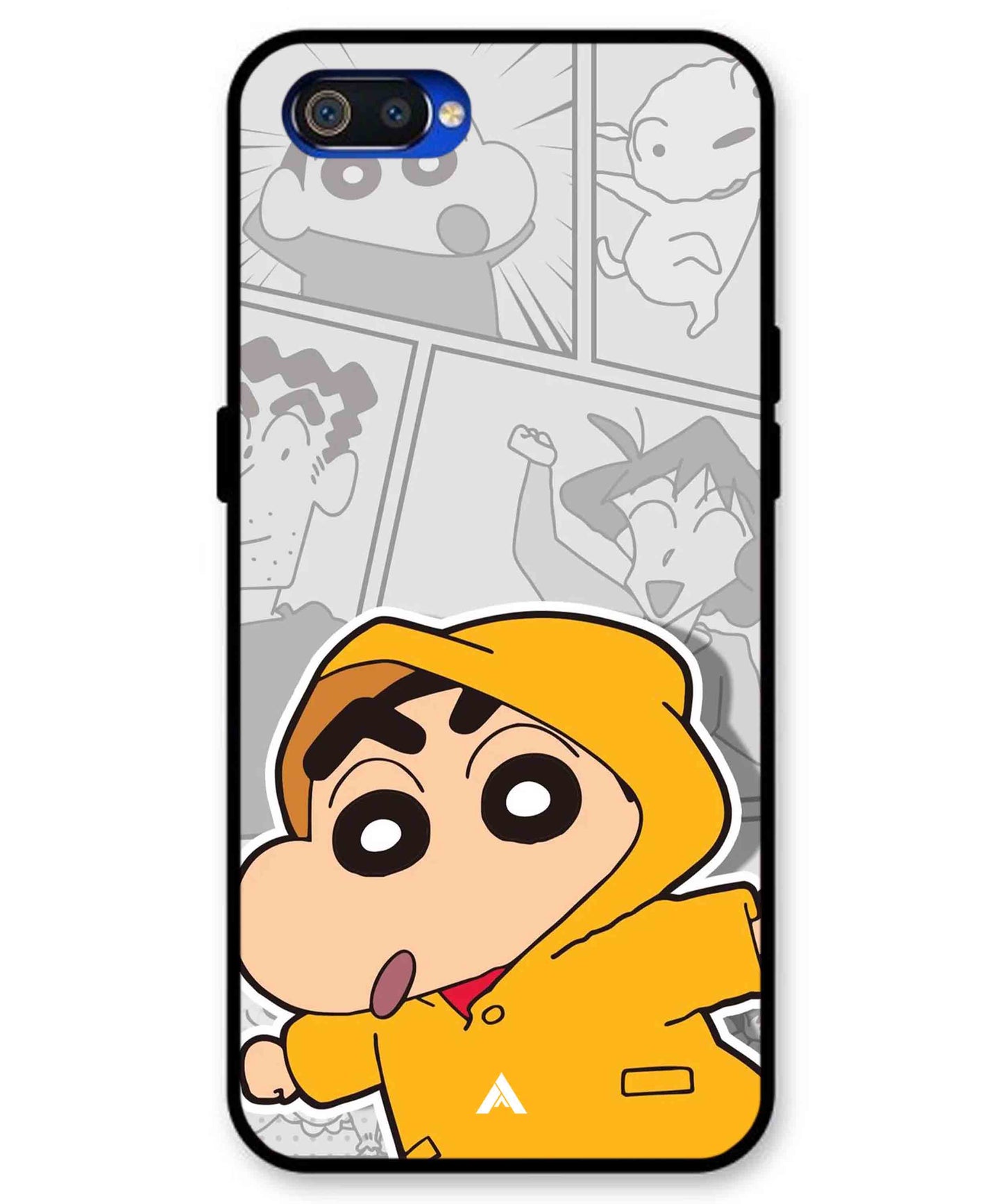Shinchan Raincoat Metal Back Cover Phone Case for Realme C2
