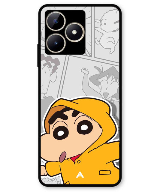 Shinchan Raincoat Metal Back Cover Phone Case for Realme C51