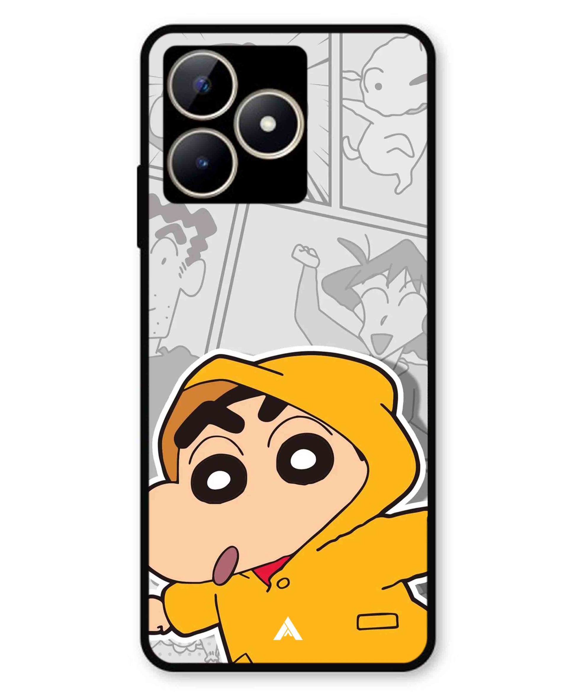 Shinchan Raincoat Metal Back Cover Phone Case for Realme C53