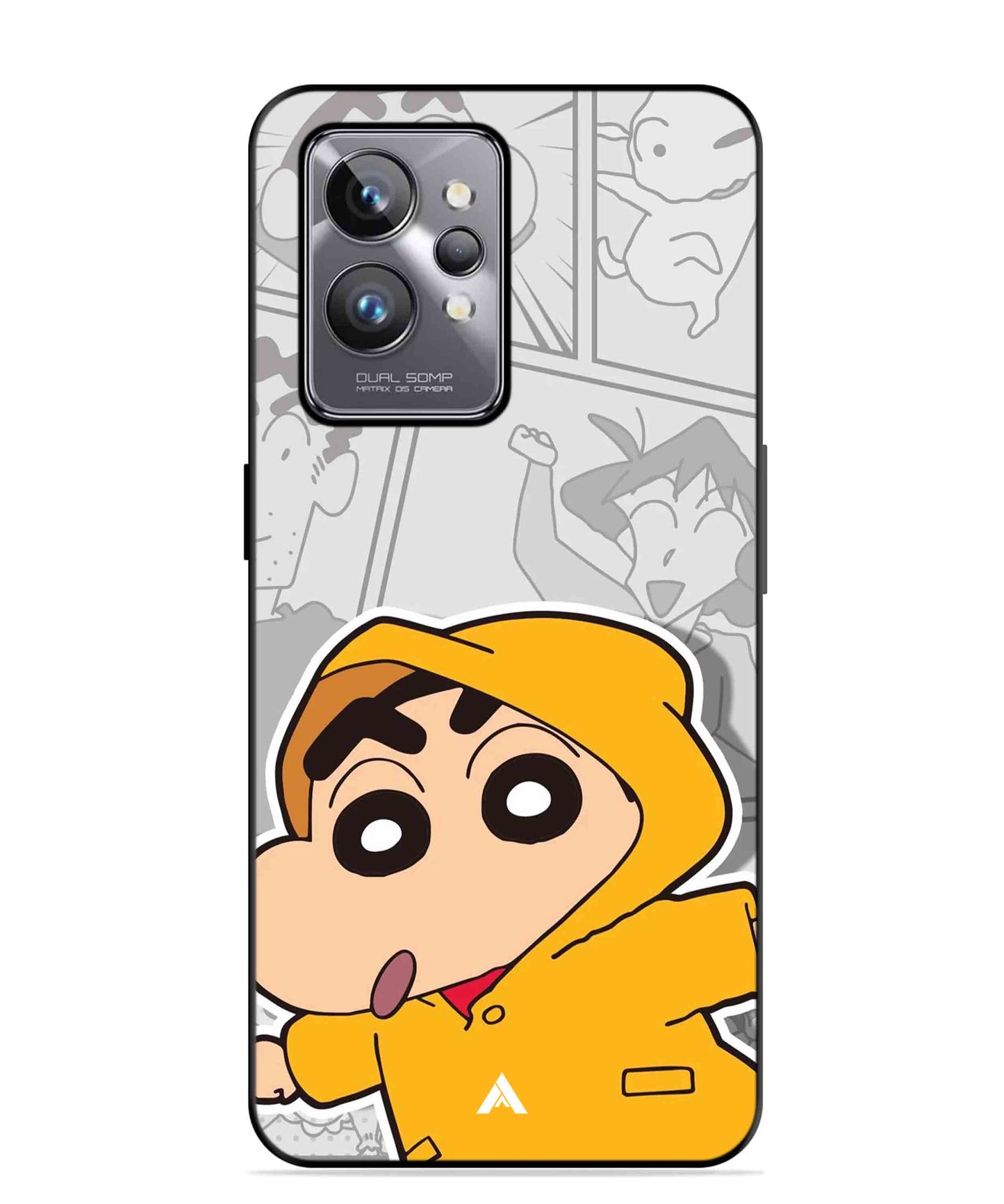 Shinchan Raincoat Metal Back Cover Phone Case for Realme GT 2 Pro
