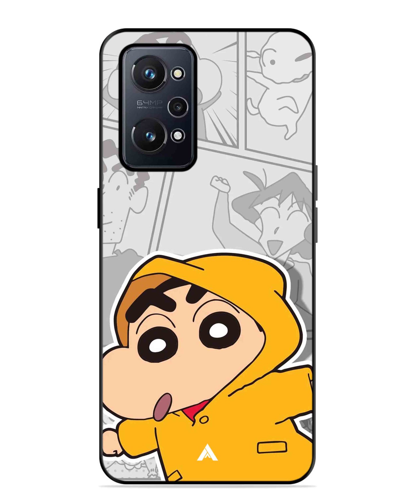 Shinchan Raincoat Metal Back Cover Phone Case for Realme GT Neo 2
