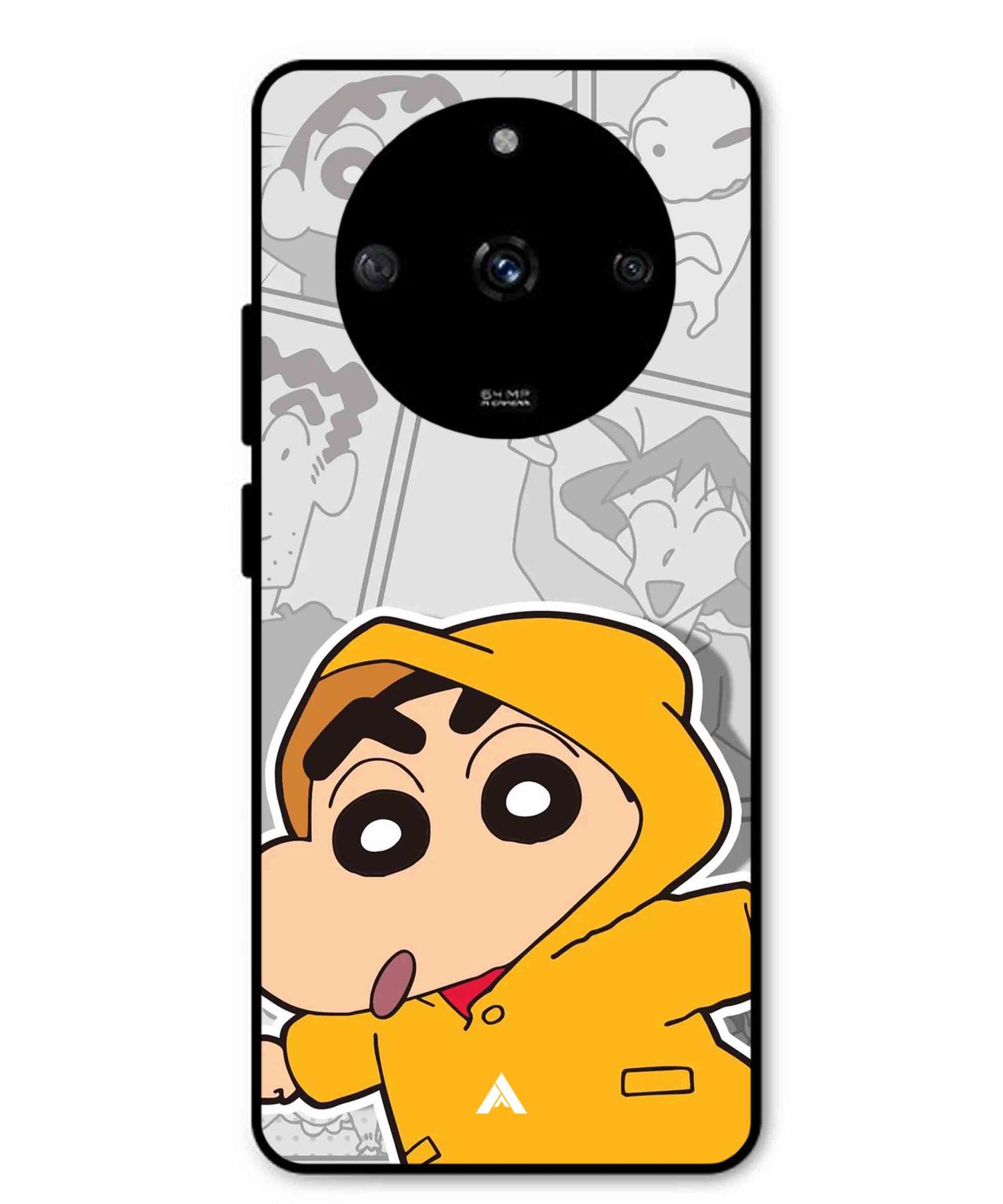 Shinchan Raincoat Metal Back Cover Phone Case for Realme Narzo 60