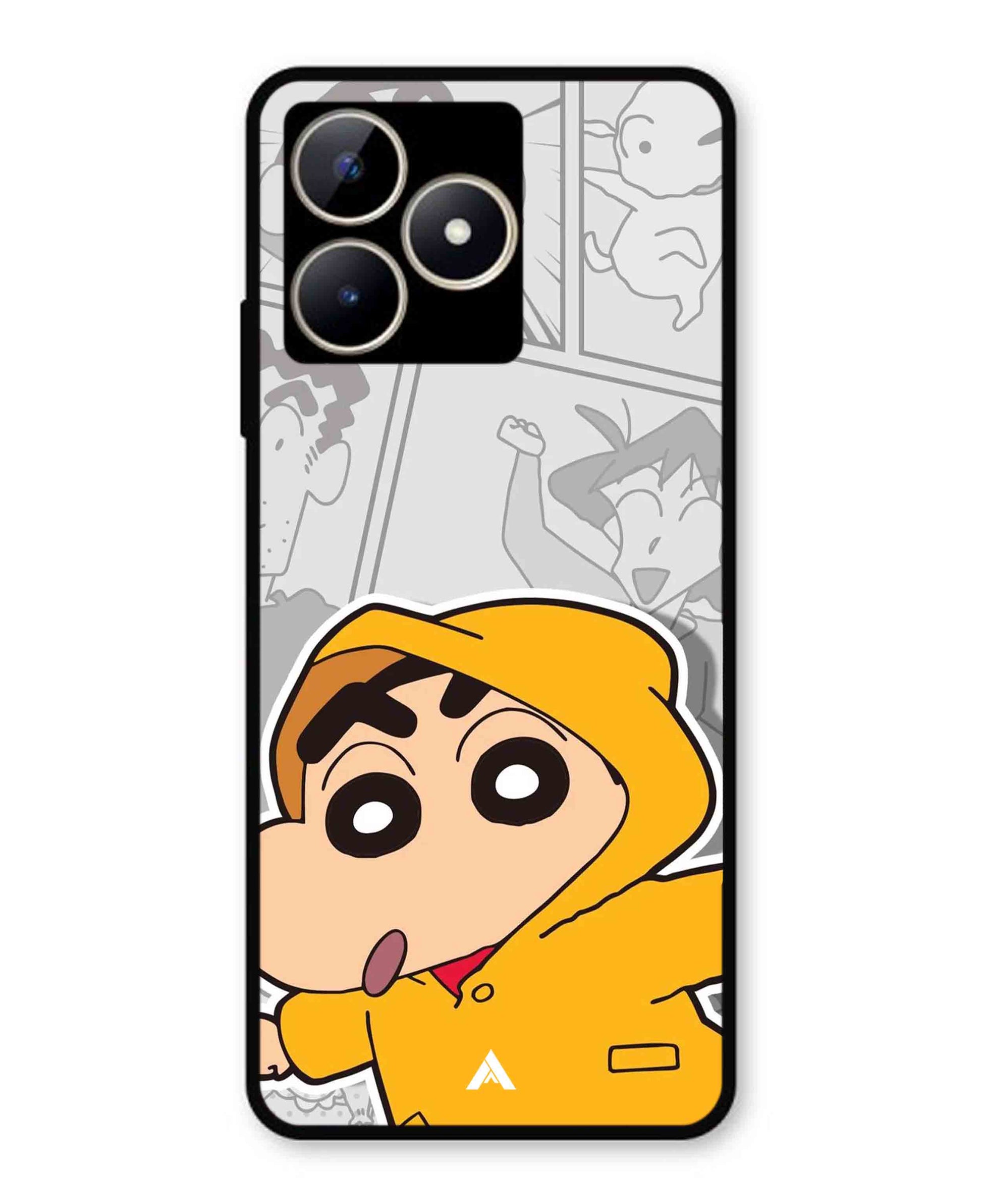 Shinchan Raincoat Metal Back Cover Phone Case for Realme Narzo N53