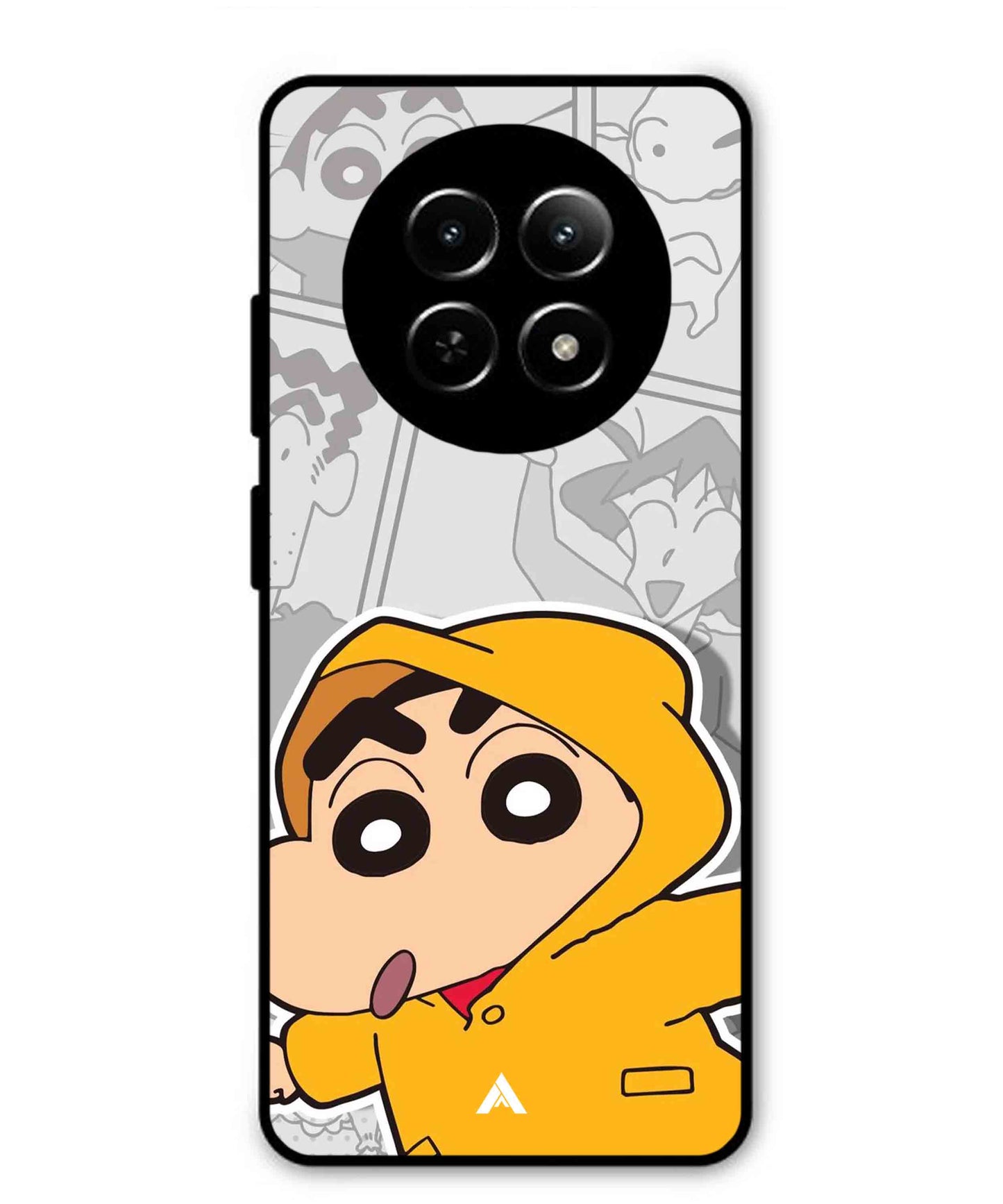 Shinchan Raincoat Metal Back Cover Phone Case for Realme Narzo N65