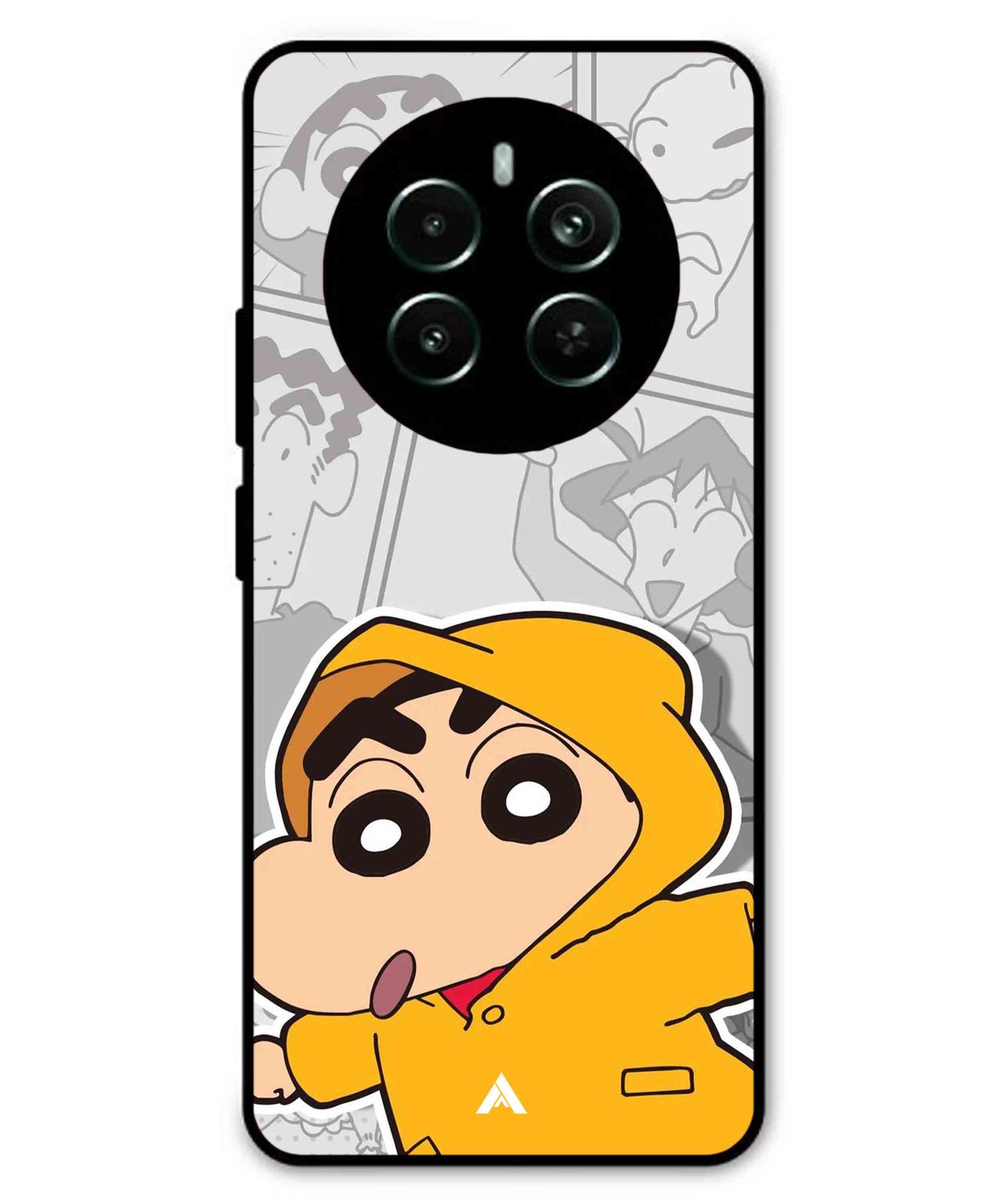 Shinchan Raincoat Metal Back Cover Phone Case for Realme P1 Pro
