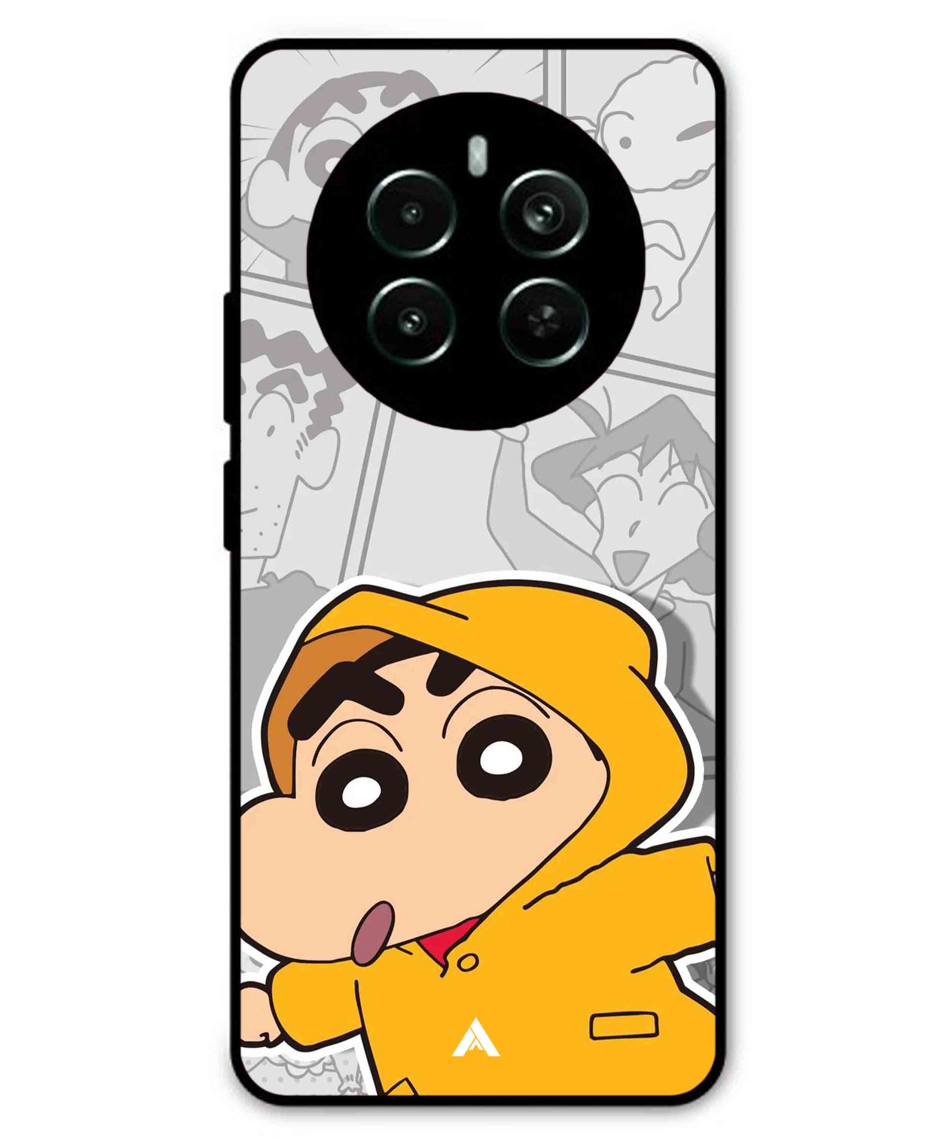Shinchan Raincoat Metal Back Cover Phone Case for Realme P1 Pro