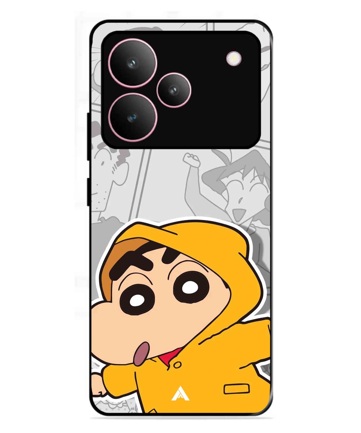 Shinchan Raincoat Metal Back Cover Phone Case for Realme P4