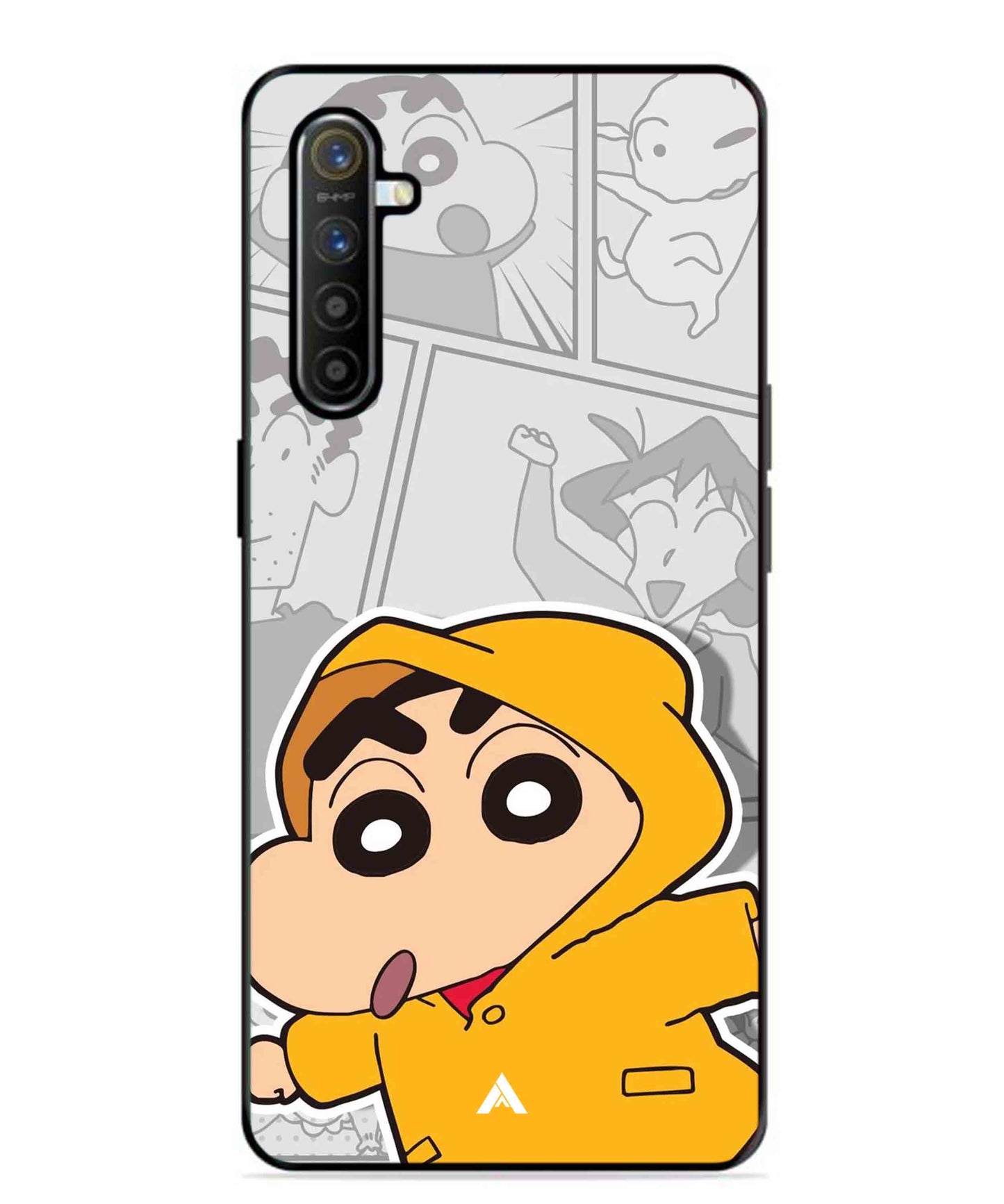Shinchan Raincoat Metal Back Cover Phone Case for Realme XT