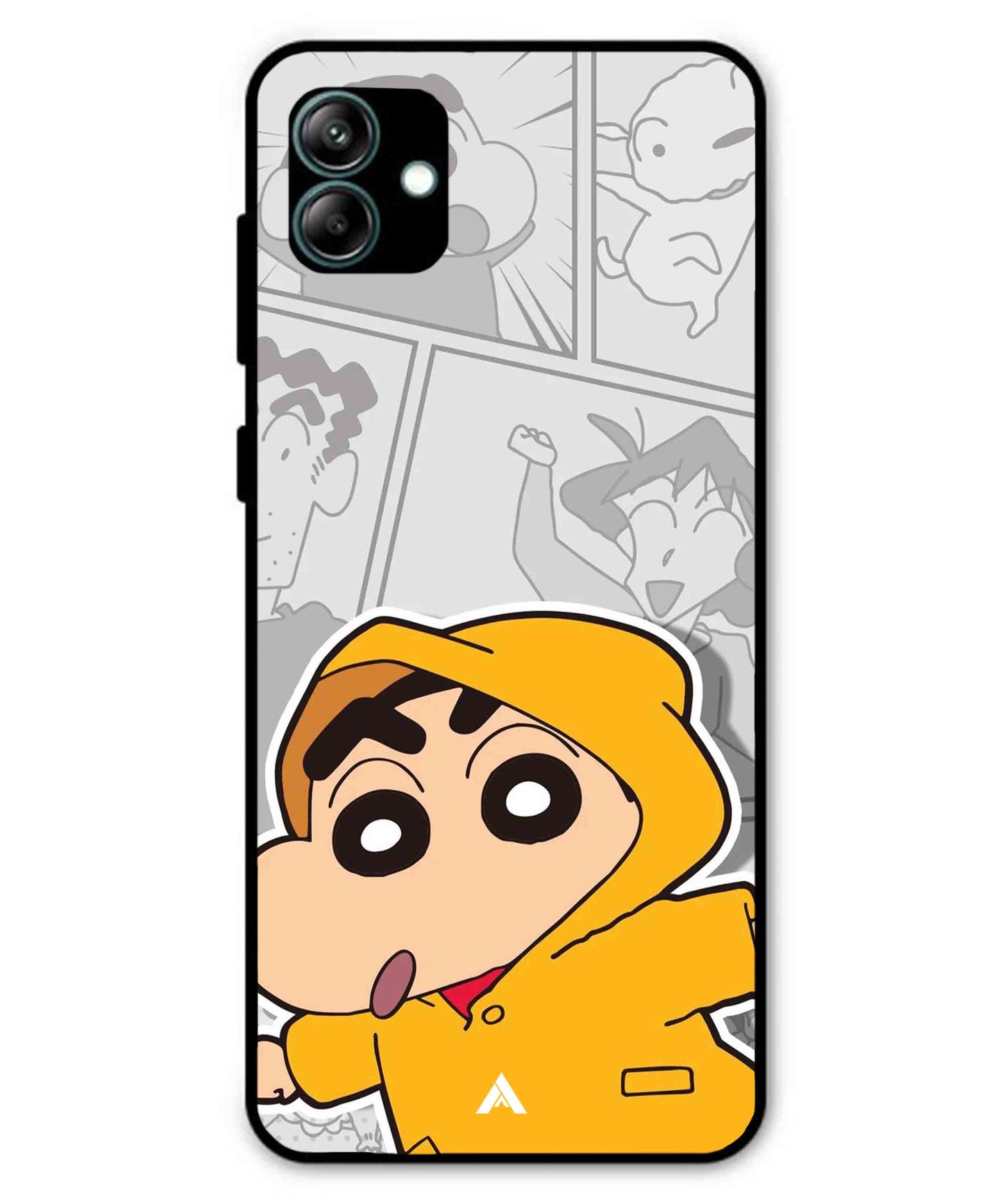 Shinchan Raincoat Metal Back Cover Phone Case for Samsung Galaxy A04