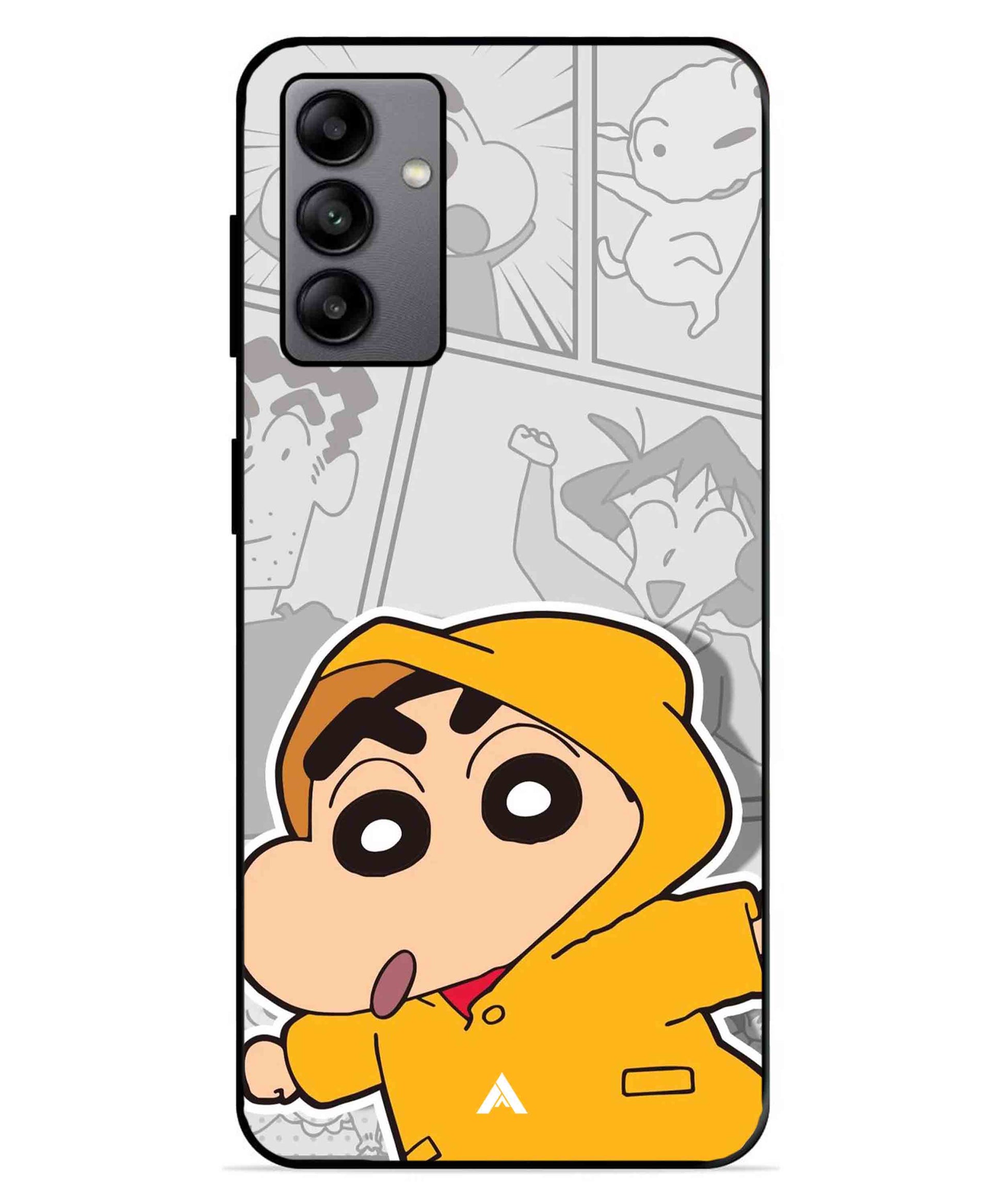 Shinchan Raincoat Metal Back Cover Phone Case for Samsung Galaxy A04s