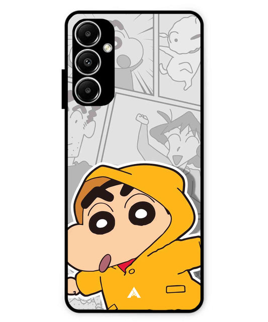 Shinchan Raincoat Metal Back Cover Phone Case for Samsung Galaxy A05s