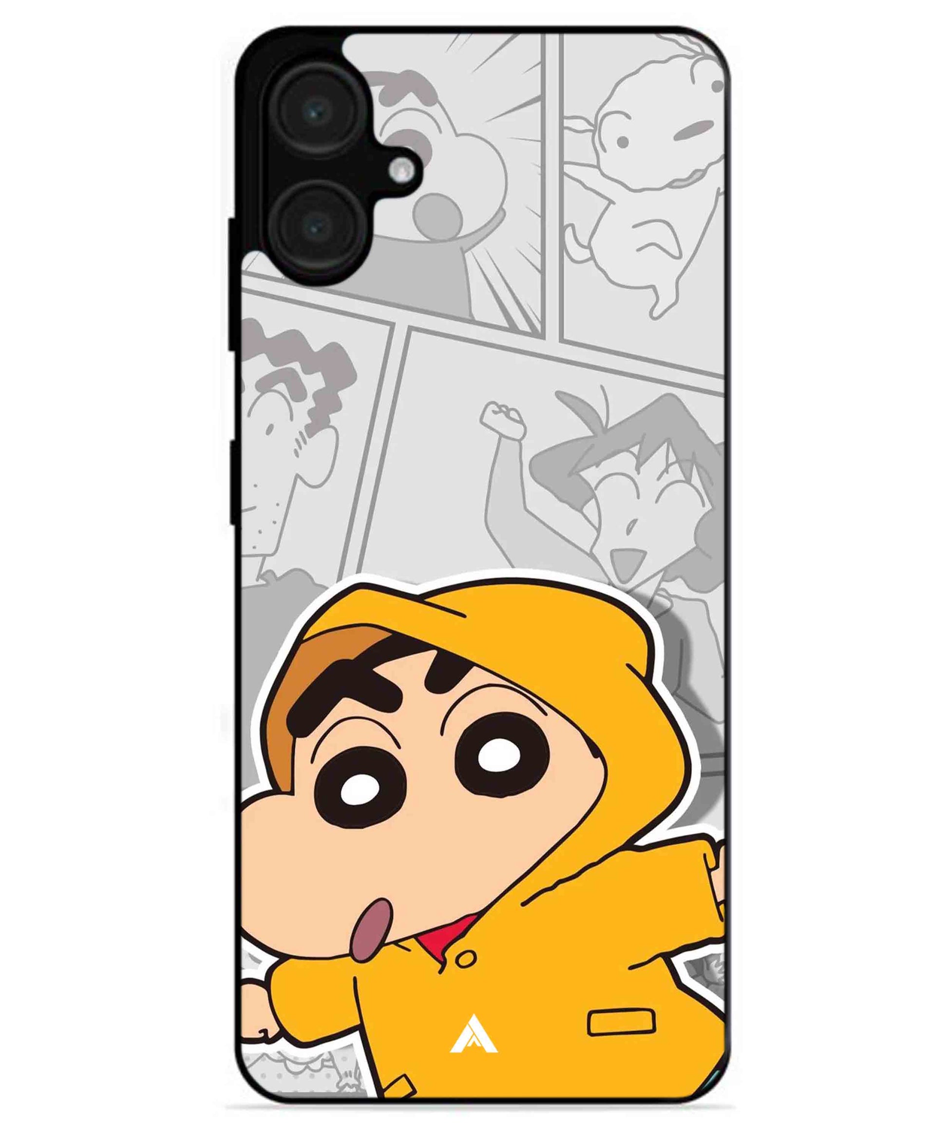 Shinchan Raincoat Metal Back Cover Phone Case for Samsung Galaxy A06