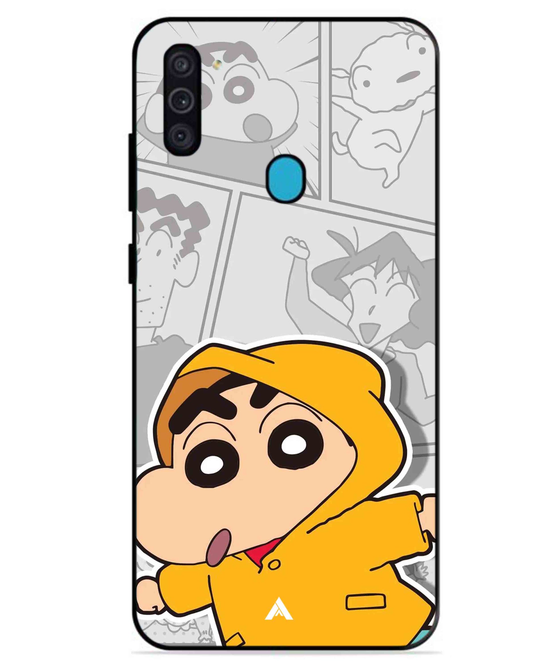 Shinchan Raincoat Metal Back Cover Phone Case for Samsung Galaxy A11