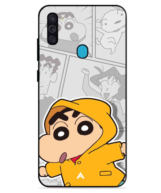 Shinchan Raincoat Metal Back Cover Phone Case for Samsung Galaxy A11