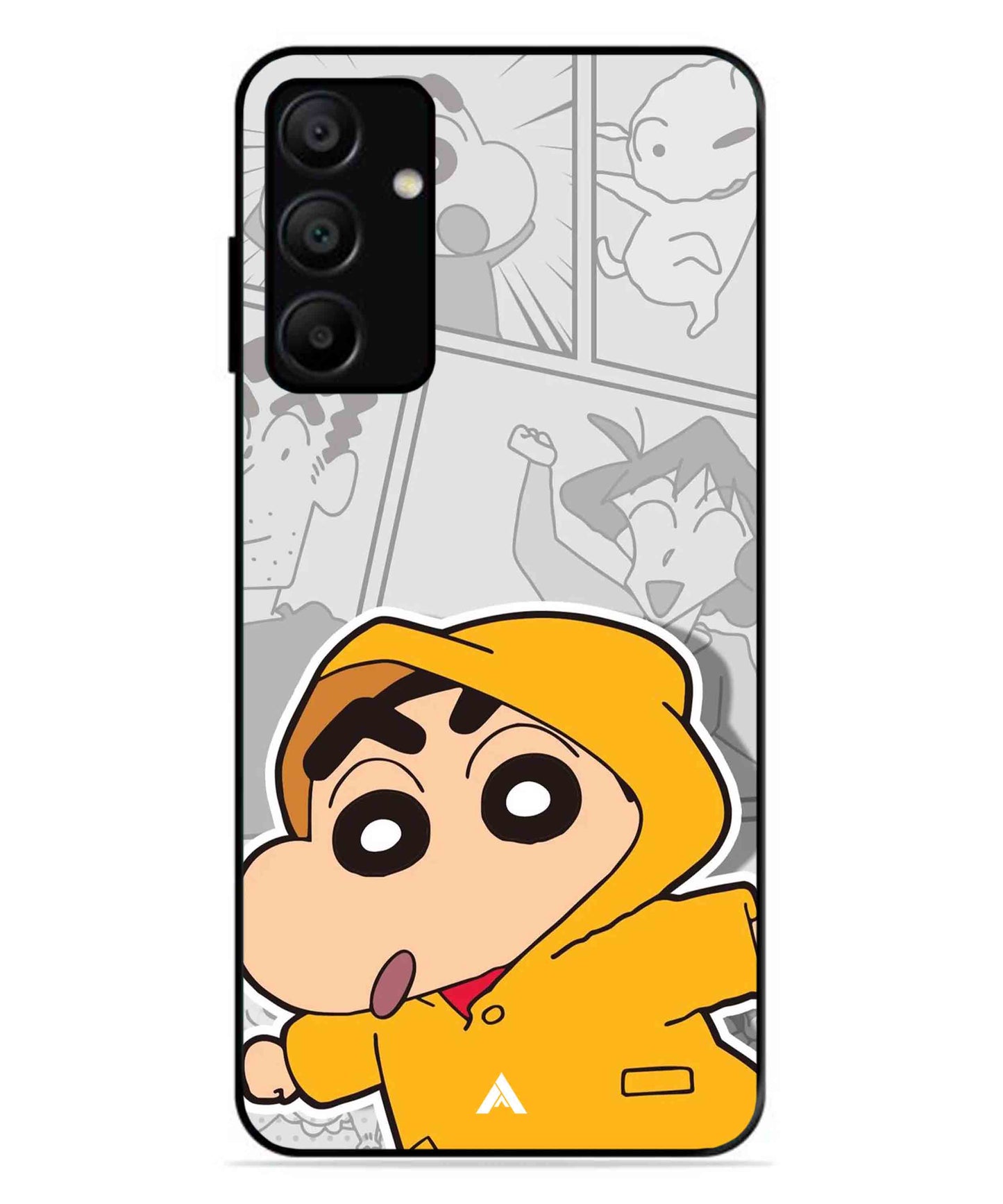 Shinchan Raincoat Metal Back Cover Phone Case for Samsung Galaxy A15 5G