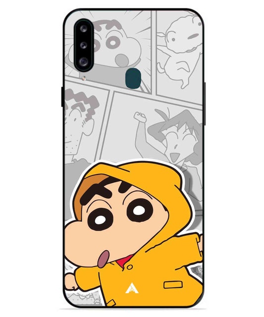 Shinchan Raincoat Metal Back Cover Phone Case for Samsung Galaxy A20s
