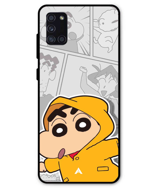 Shinchan Raincoat Metal Back Cover Phone Case for Samsung Galaxy A31