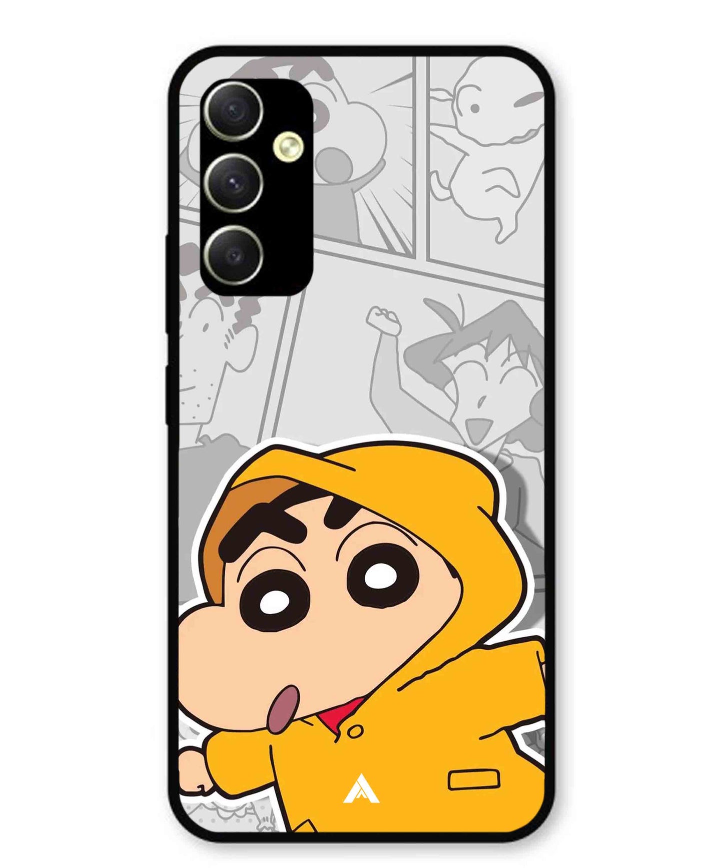 Shinchan Raincoat Metal Back Cover Phone Case for Samsung Galaxy A34 5G