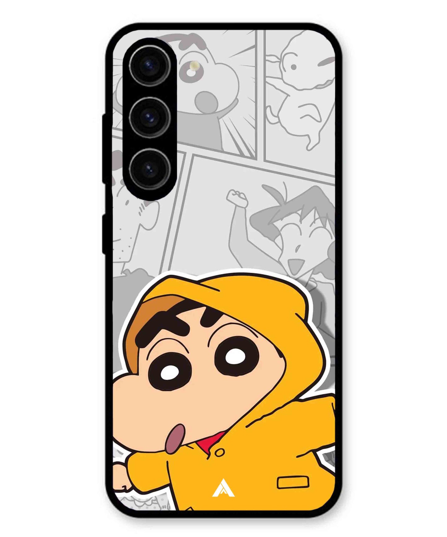 Shinchan Raincoat Metal Back Cover Phone Case for Samsung Galaxy A36