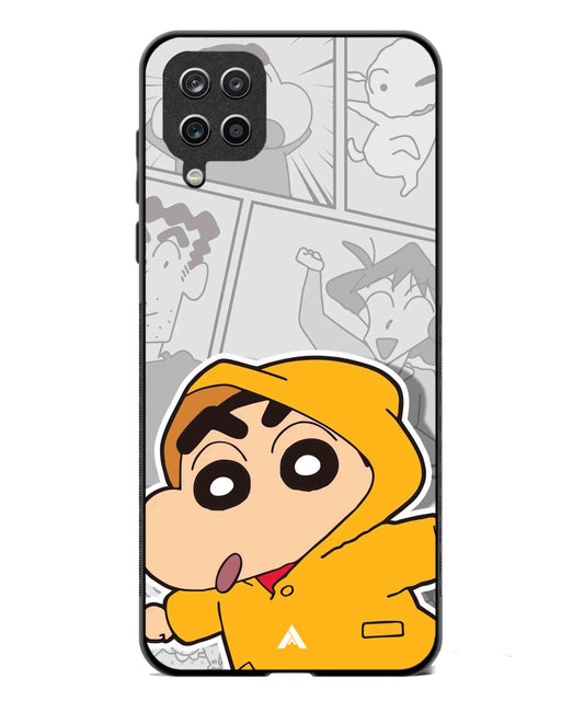 Shinchan Raincoat Metal Back Cover Phone Case for Samsung Galaxy A42