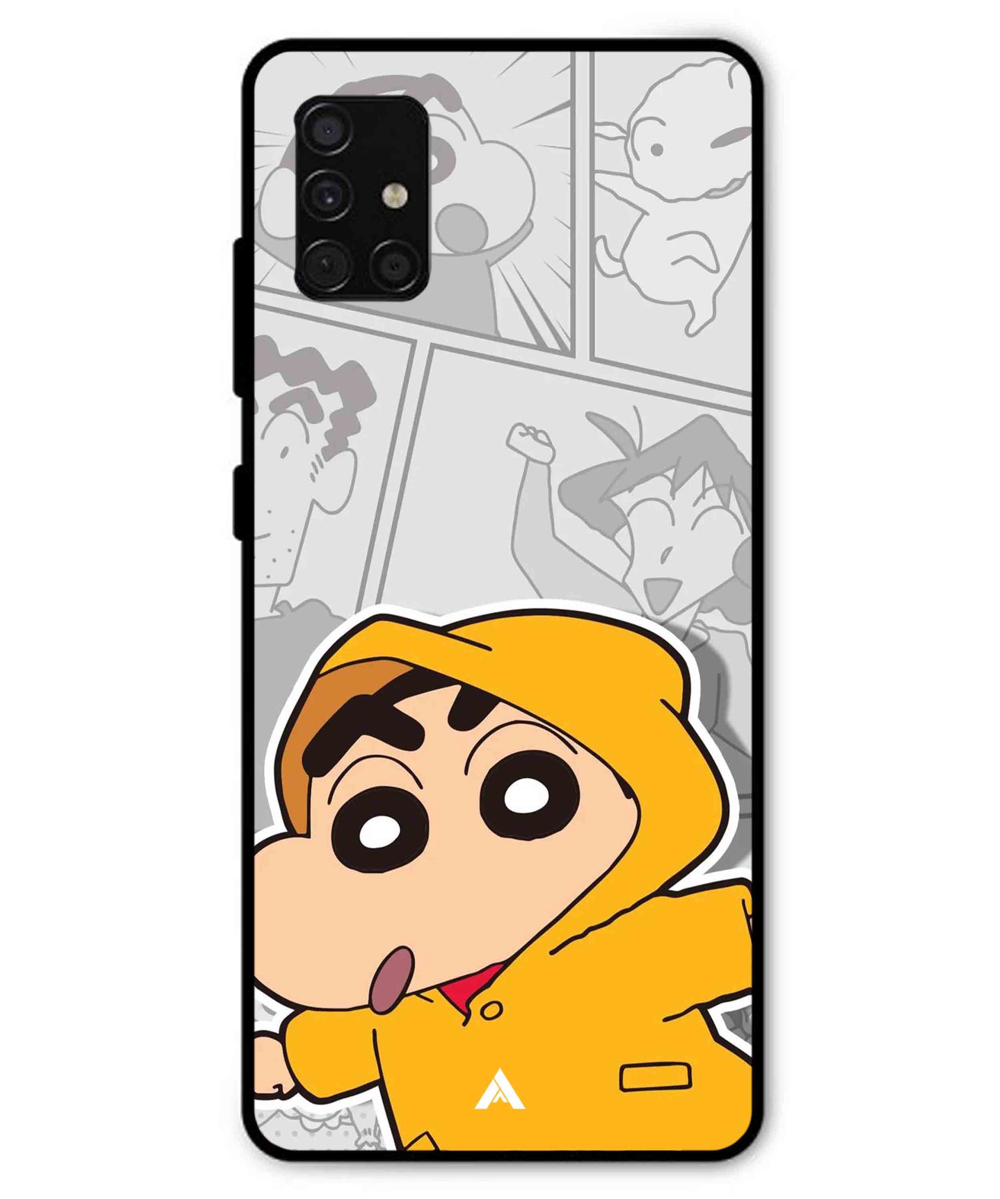 Shinchan Raincoat Metal Back Cover Phone Case for Samsung Galaxy A51