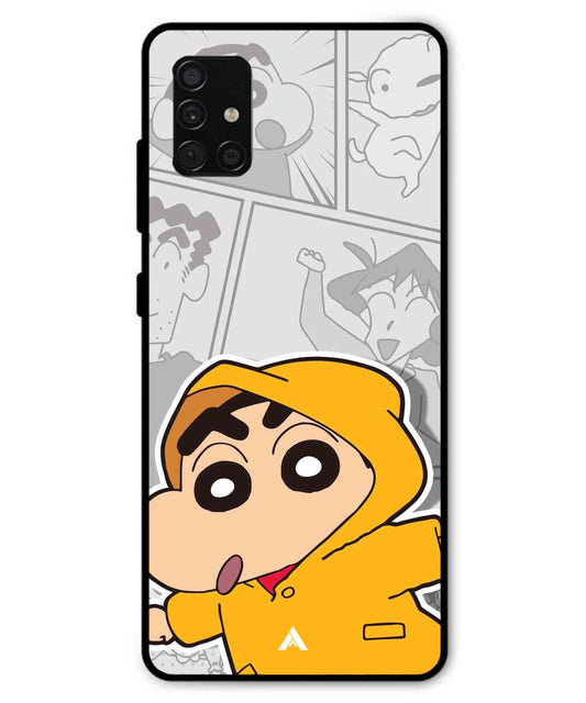 Shinchan Raincoat Metal Back Cover Phone Case for Samsung Galaxy A51