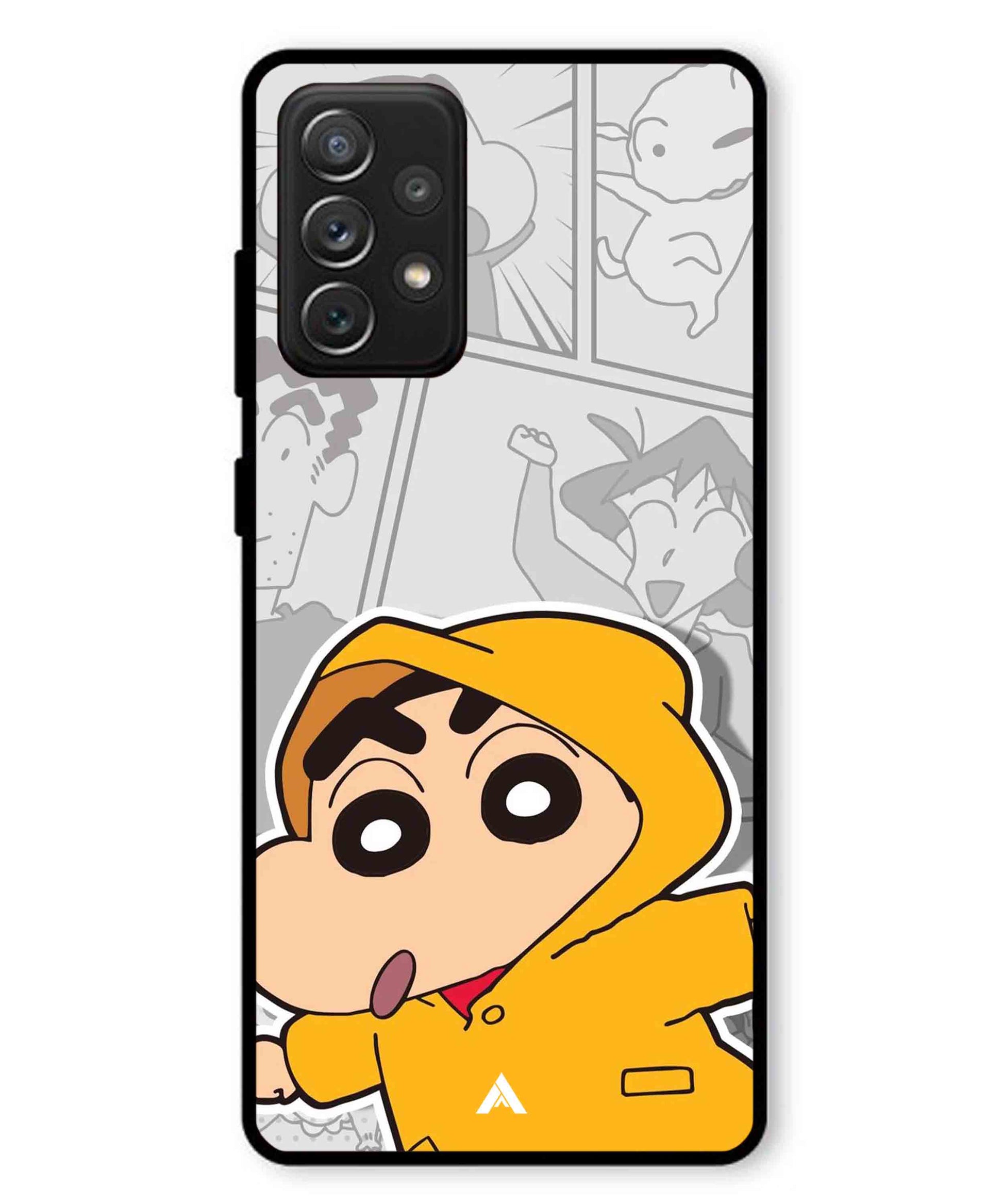 Shinchan Raincoat Metal Back Cover Phone Case for Samsung Galaxy A72