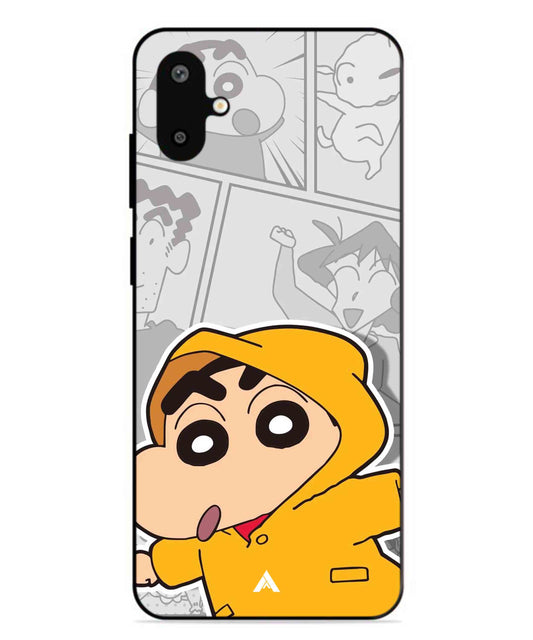 Shinchan Raincoat Metal Back Cover Phone Case for Samsung Galaxy F06