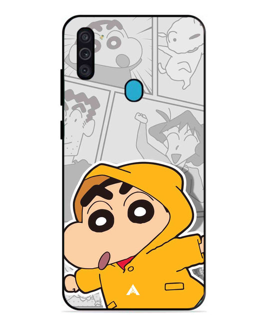 Shinchan Raincoat Metal Back Cover Phone Case for Samsung Galaxy F11