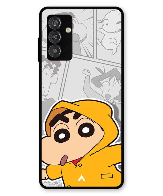 Shinchan Raincoat Metal Back Cover Phone Case for Samsung Galaxy F14
