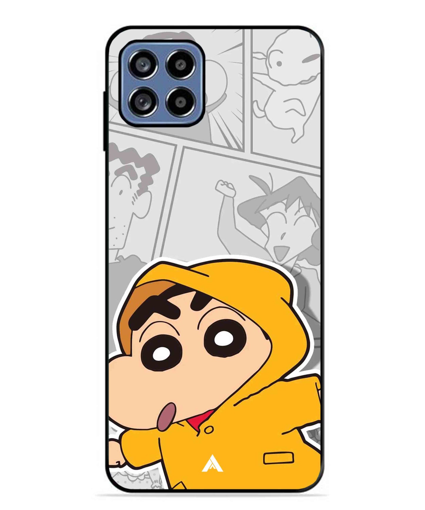 Shinchan Raincoat Metal Back Cover Phone Case for Samsung Galaxy F42
