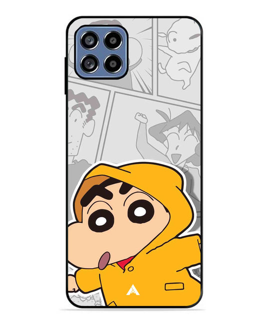 Shinchan Raincoat Metal Back Cover Phone Case for Samsung Galaxy F42